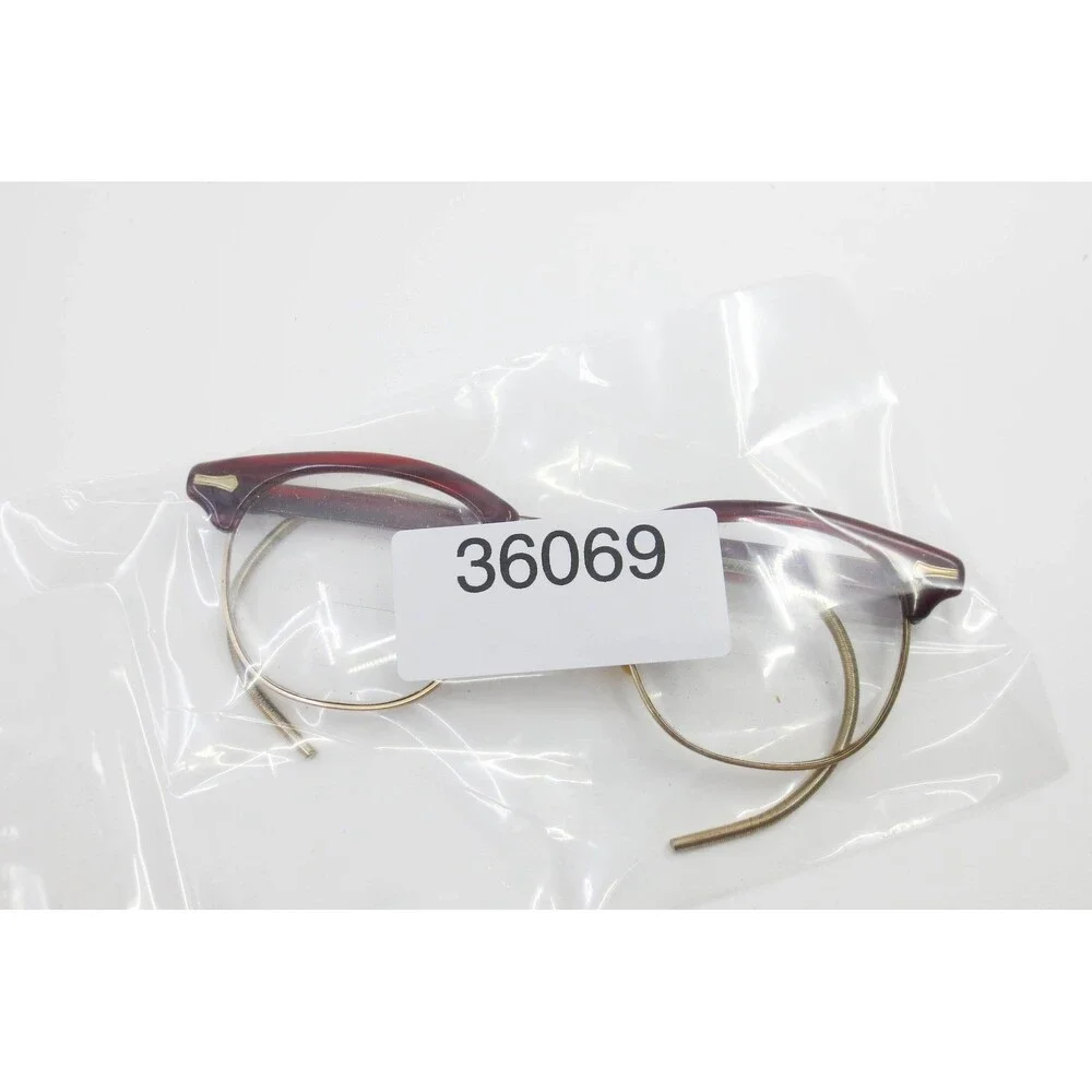 Vintage Shuron Shurset Browline Glasses 1/10 12K Gold Filled Burgundy 22 Bridge